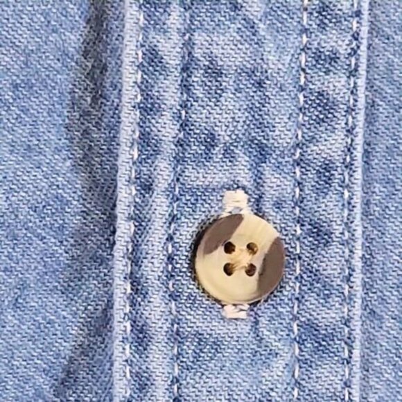 Port & Company SP11 Men's Short Sleeve Button Down Value Denim Shirt with Pocket - Picture 6 of 15